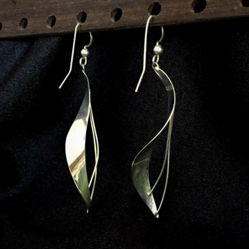 Sterling Silver Spiral Dangle Earrings